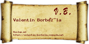 Valentin Borbála névjegykártya